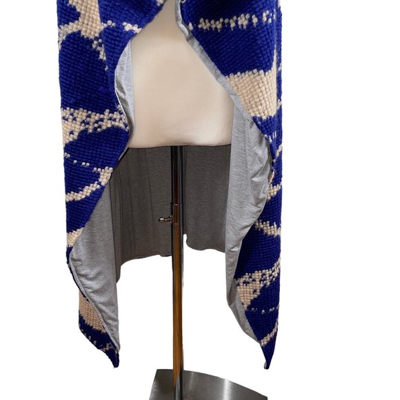 Anthropologie Tabitha Purple Abstract Long Sleeveless Cardigan Cardi Coat Vest - Picture 8 of 12